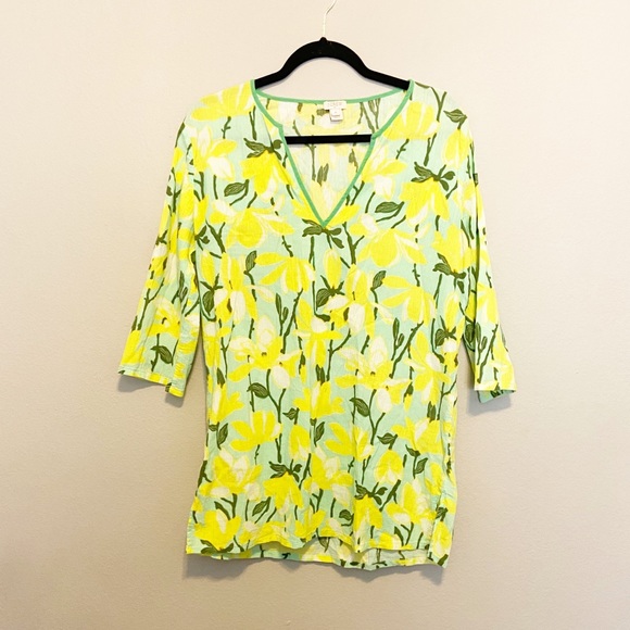 J. Crew Factory Dresses & Skirts - J. Crew Factory Yellow Bright Floral Coverup Dress